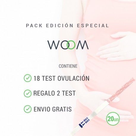 18 Test de ovulación + 2 Test Regalo. Pack Especial Woom